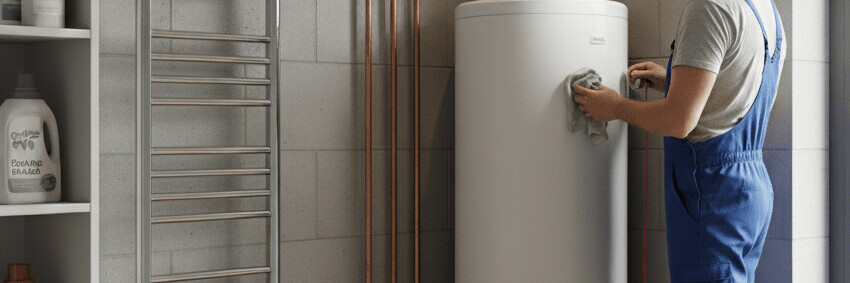 un professionnel qui installe un chauffe-eau thermodynamique