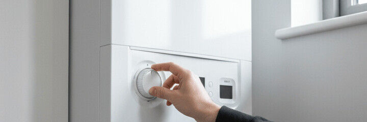 une personne qui règle un boiler électrique