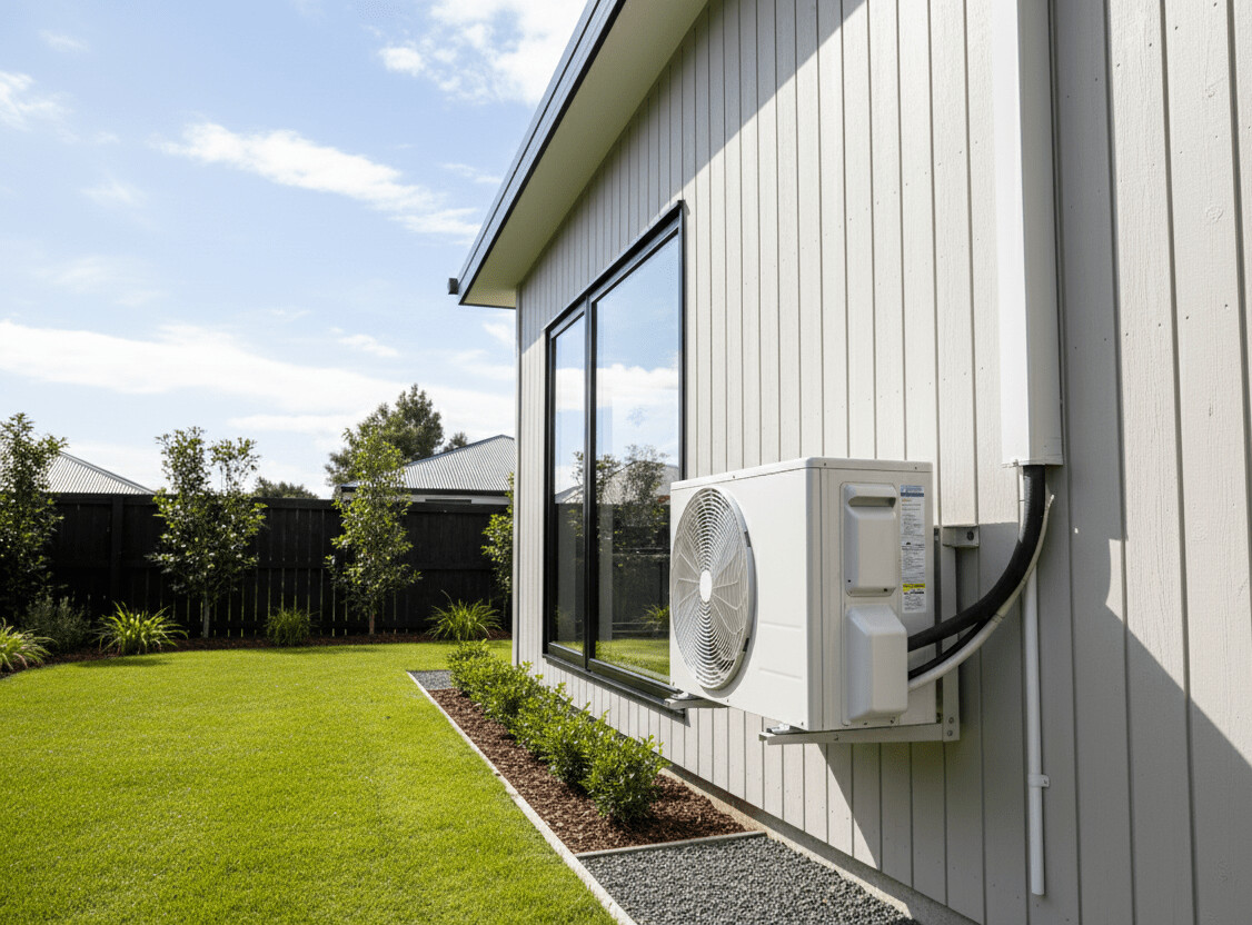 une pompe à chaleur à l'extérieur d'une maison