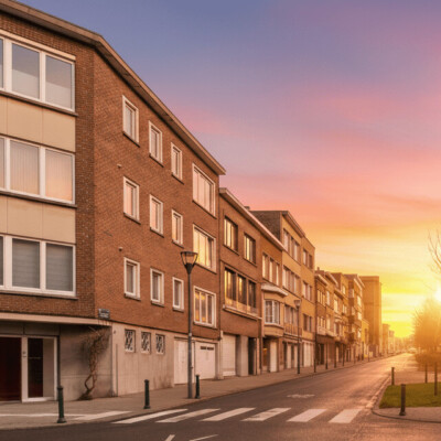 Un bâtiment en ville à Berchem-Sainte-Agathe